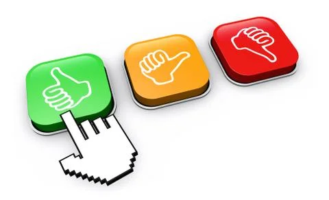 Happy Customer Click Feedback Button Stock Illustration