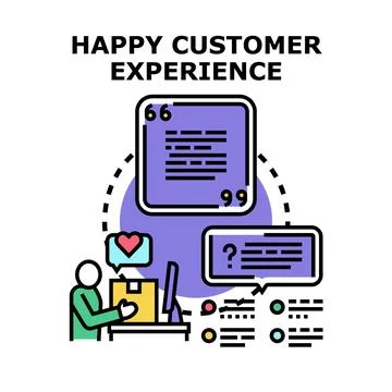 Happy customer experience and online feedback management Stock Illustration
