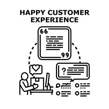 Happy customer experience and online feedback management Stock Illustration