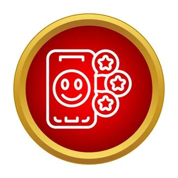 Happy customer rating mobile application feedback icon Stock Illustration
