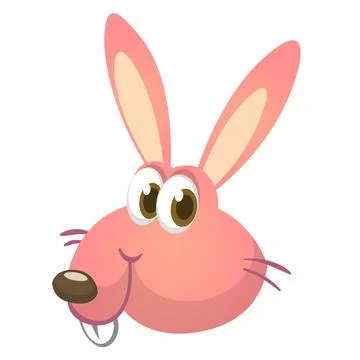 Happy cute bunny cartoon. Easter vector rabbit  illustration Stock Illustration