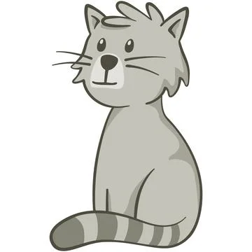 Happy cute cat sitting Иллюстрация