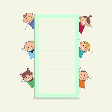 Happy cute children group vector illustration Stock Illustration