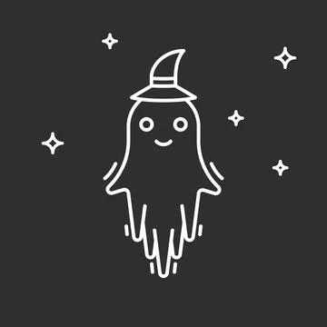 Happy cute Ghost. Stock Illustration