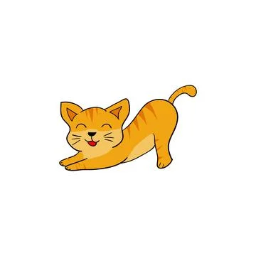Happy cute orange cat element Stock Illustration