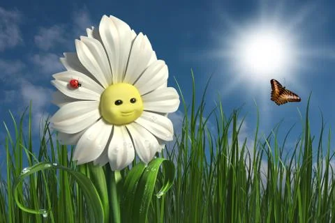 Happy daisy Stock Illustration