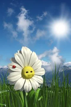 Happy daisy Stock Illustration