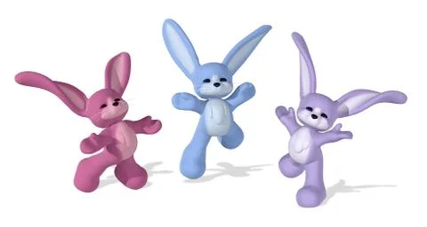 Happy Dancing Bunnies Illustrazione stock