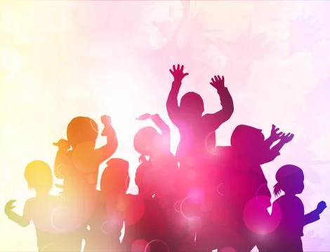 Happy dancing children Stock Illustration