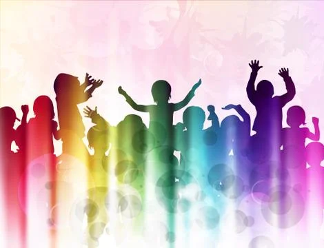 Happy dancing children Stock Illustration