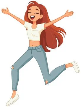 Happy Dancing Girl Stock Illustration