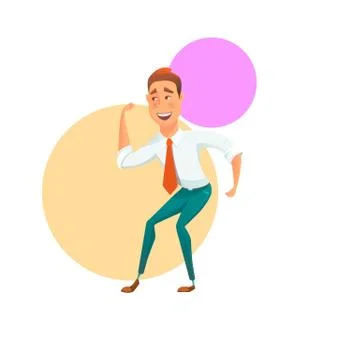Happy dancing office worker Stock Illustration