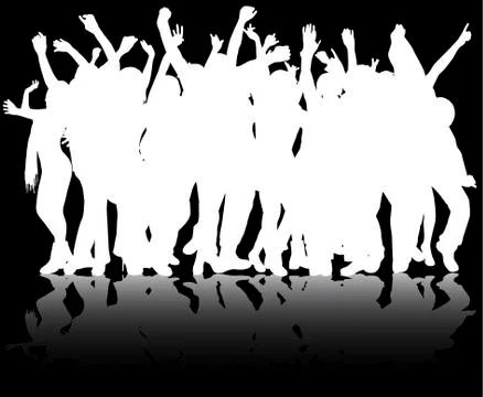 Happy dancing people Stock Illustration