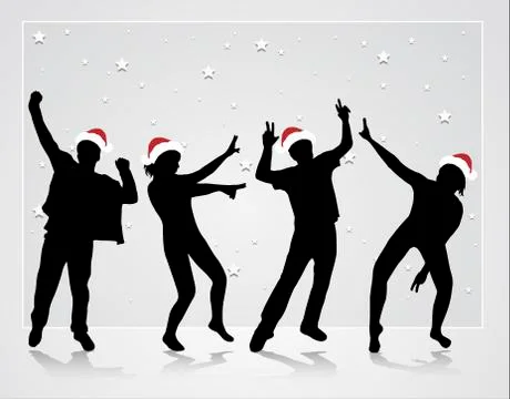 Happy dancing people Stock Illustration