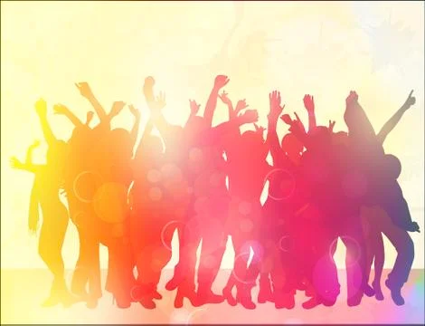 Happy dancing people Illustrazione stock