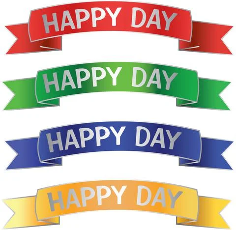 Happy day banner flag Vector Graphics Stock Illustration