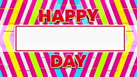 Happy Day Greeting Card Template with Text Placeholder Seamless Loop Video Vídeo Stock 344680953