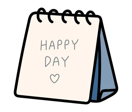 Happy Day Notepad Hand Drawn Illustration Stock-Illustration