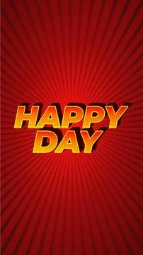 Happy day. Text effect in 3D style. portrait orientation Illustrazione stock