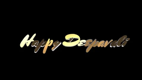 Happy Deepavali metallic text on dark background Stock Footage 319765479