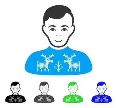 Happy Deers Pullover Boy Vector Icon Ilustración de archivo