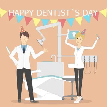 Happy dentist's day. Stock Illustration