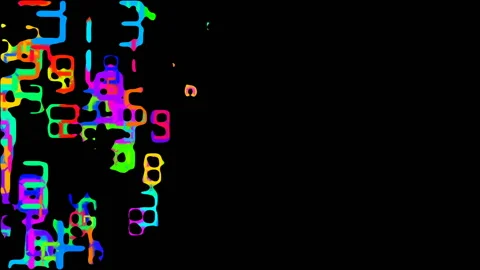 Happy digital stream. multicolored numbers. Economic flows are moving with a Stock Footage 86282982