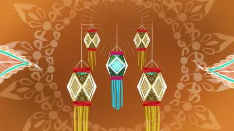 Happy Diwali - 2d Flat-design Animation with fireworks Stock Footage 255241326