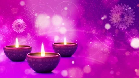 Happy Diwali light burning animation Animation Oil Lit Lamps, Traditional Stock Footage 336450099