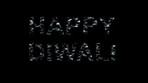 Happy Diwali text with caustic waves effect on plain black background Stock Footage 336676929