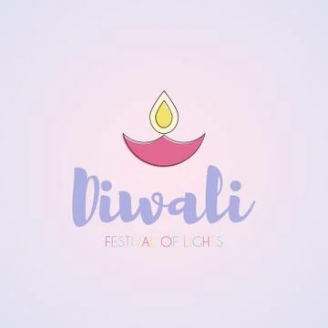 Happy Diwali text design Stock Illustration