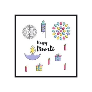 Happy Diwali text design Stock Illustration