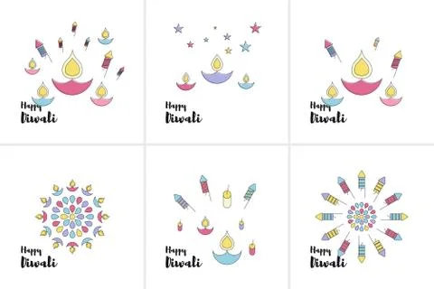 Happy Diwali text design Stock Illustration