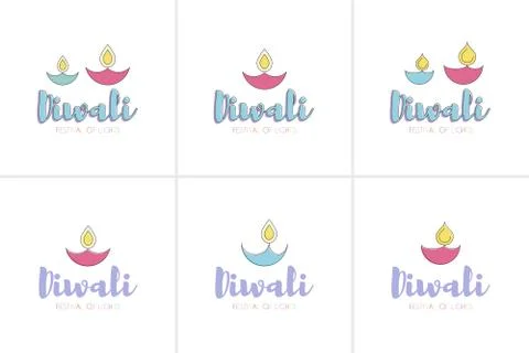 Happy Diwali text design Stock Illustration