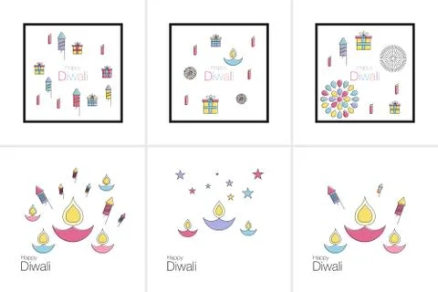 Happy Diwali text design Stock Illustration