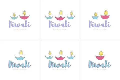 Happy Diwali text design Illustrazione stock