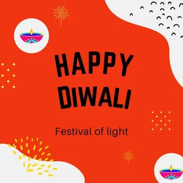 Happy Diwali Traditional Indian Lights Hindu Festival Celebration Holiday Stock Illustration