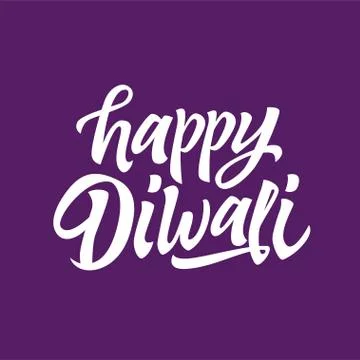 Happy Diwali - vector hand drawn brush pen lettering Stock Illustration
