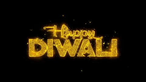 Happy Diwali wish Text Sparks Particles ... | Stock Video | Pond5