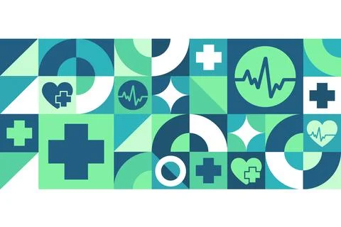 Happy Doctor's Day. Seamless geometric pattern. Template for background, banner Stock Illustration