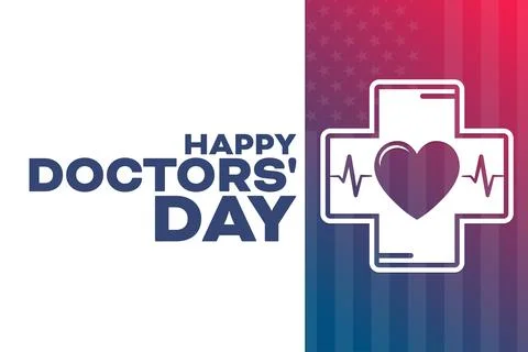 Happy Doctors Day. Vector illustration. Holiday poster. Illustrazione stock