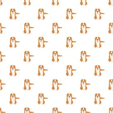 Happy dog cartoon seamless pattern repeating design Stock Illustration