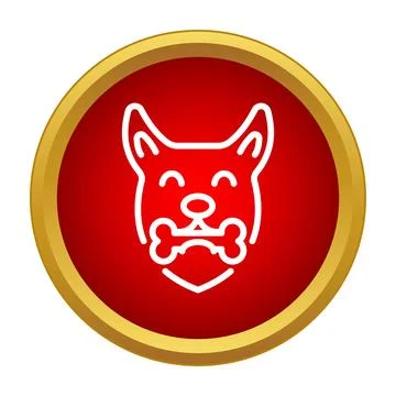 Happy dog icon holding bone vector illustration Illustrazione stock