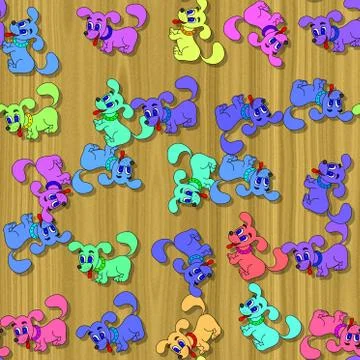 Happy dog image generated seamless texture 스톡 일러스트