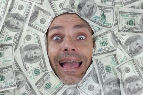 Happy dollar man Stock Photos