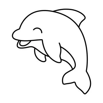 Happy Dolphin Vector Illustration Stock Illustration