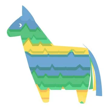 Happy donkey icon cartoon vector. Mexico pinata Illustrazione stock