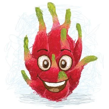 Happy dragon fruit Stock Illustration