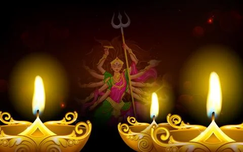 Happy Dussehra with goddess Durga Stock Illustration