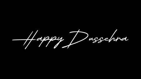 Happy Dussehra handwritten text animation on green screen Stock Footage 345663777